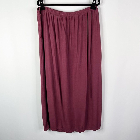 J. Jill JJill 2pc Set Size 4X Top Shirt Skirt Elastic Waist Plum Purple Crinkle - Picture 8 of 12